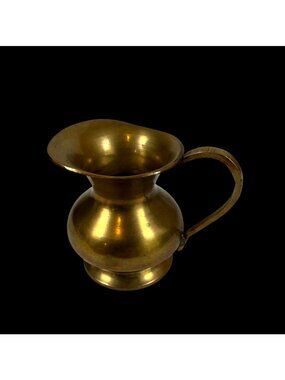 Vintage Brass Small Pitcher Handle Decorative Trinket Shelf Cottagecore Grandma
